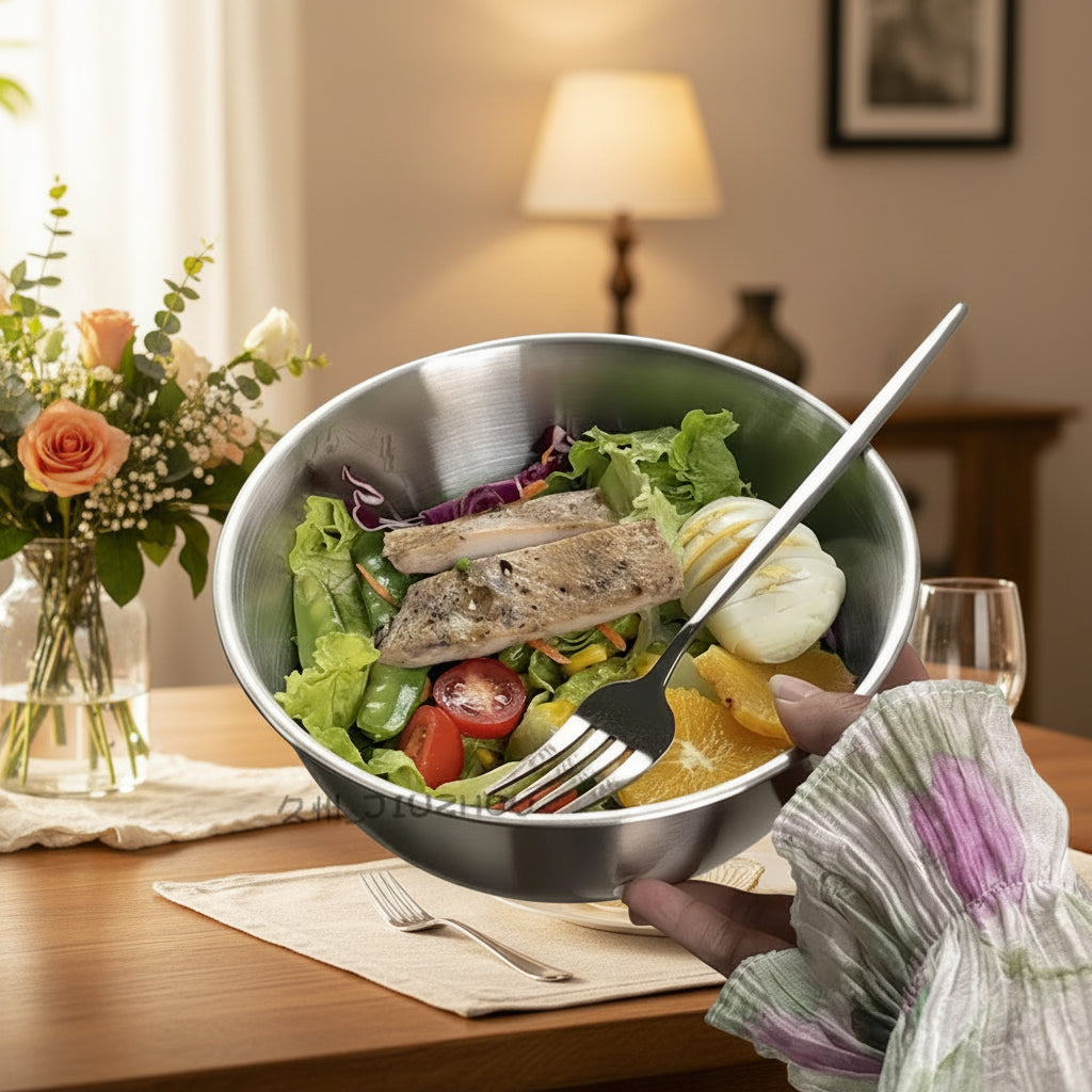 Stainless Steel Mixing Bowl with Measurement Scale