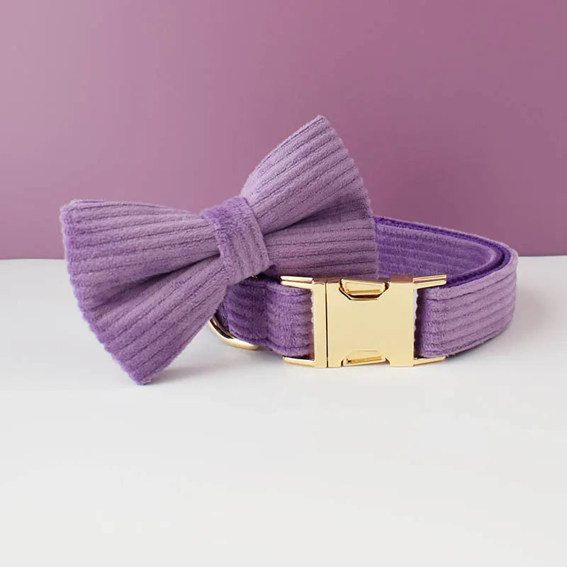 Royal Purple Corduroy Dog Collar & Accessories Collection