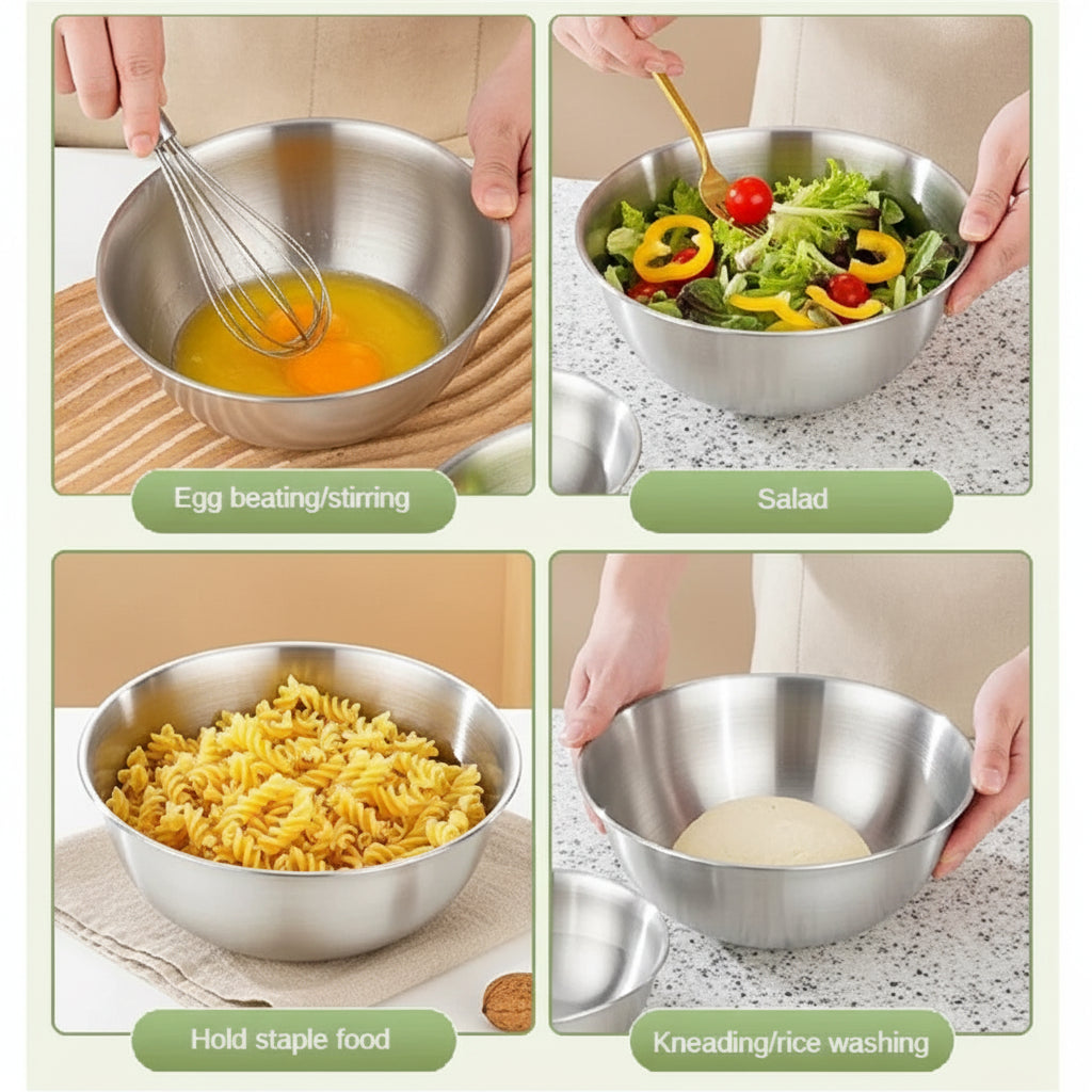 Stainless Steel Mixing Bowl with Measurement Scale