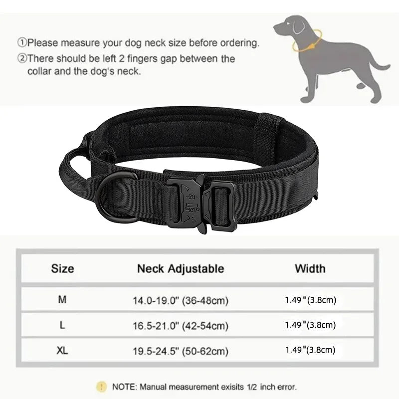 Tactical Dog Collar | Adjustable Nylon | Medium to XL Dogs