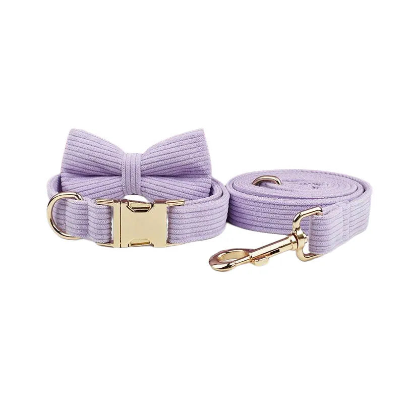 Light Purple Corduroy Dog Collar & Accessories Collection