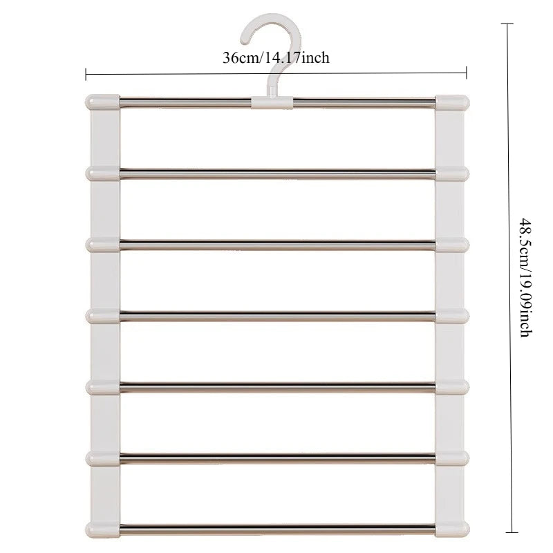 Foldable Multi-Layer Pants Hanger with Non-Slip Clips – Space-Saving Closet Organizer