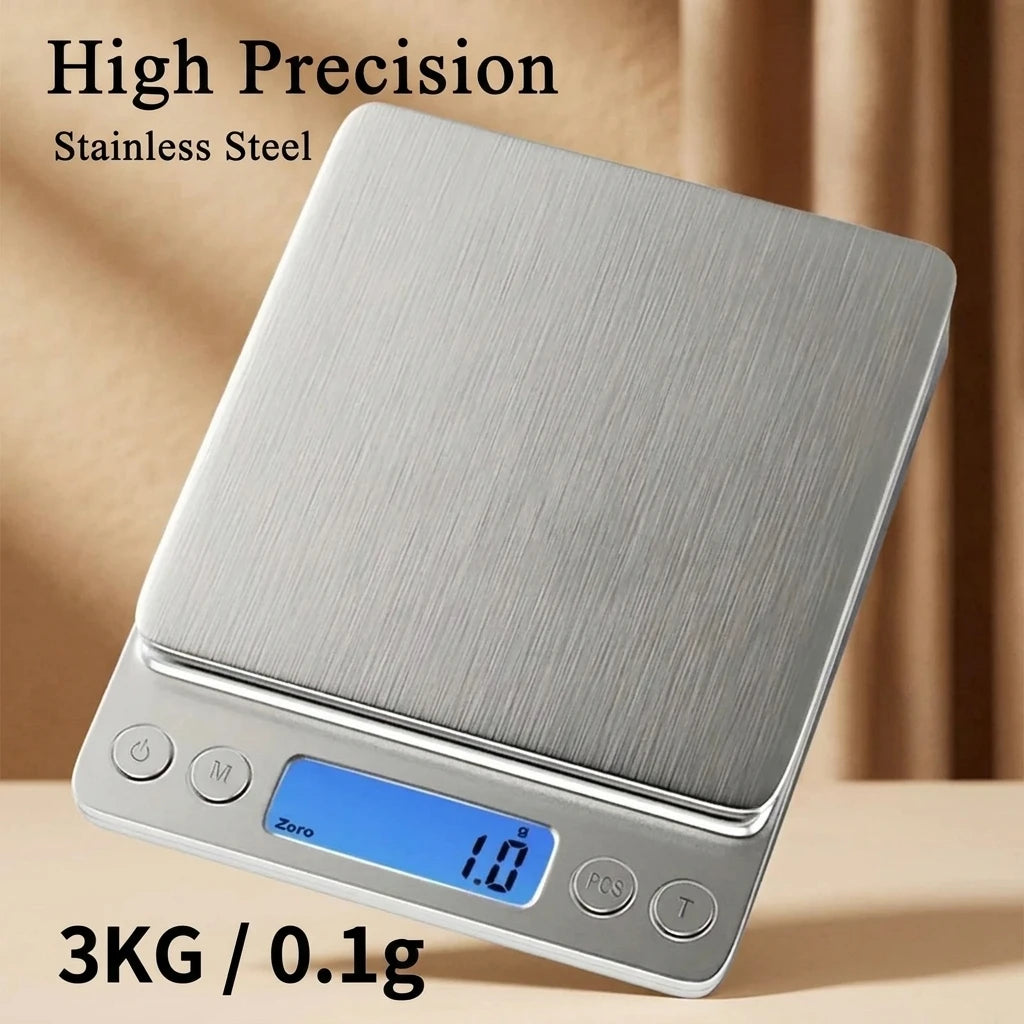 Stainless Steel Digital Kitchen Scale with LED Display