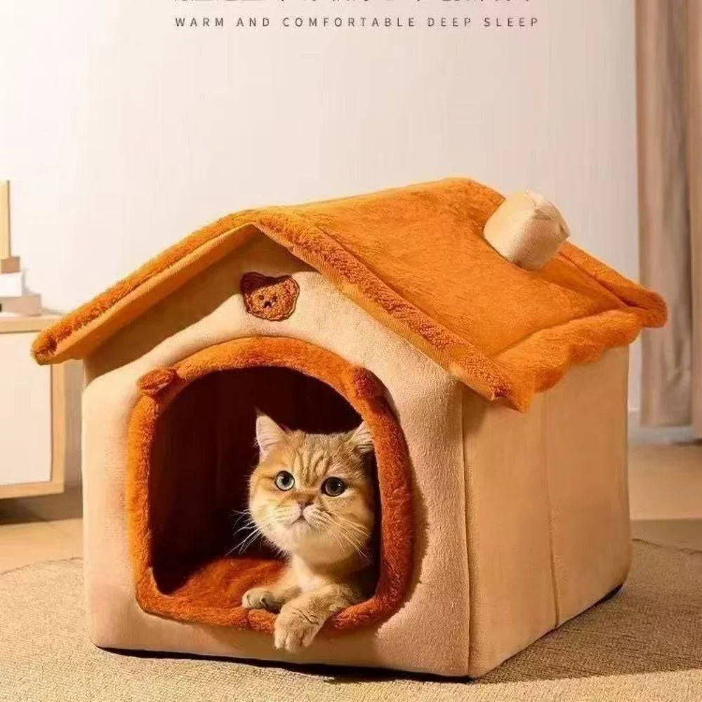 House-Style Pet Bed for Small Dogs & Cats | All-Season Washable