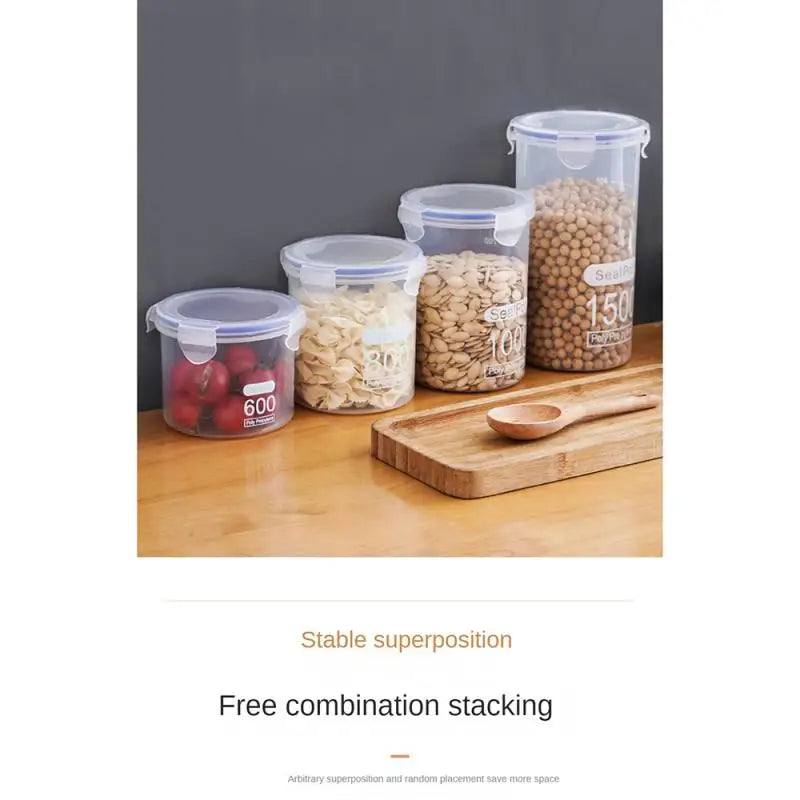 Clear Sealed Food Storage Canisters with Measuring Cup | Airtight Kitchen Containers for Grains, Rice & Pantry Staples