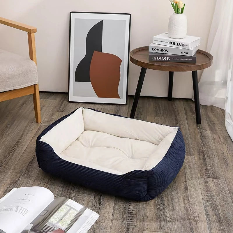 Square Plush Pet Sofa Bed | Dogs & Cats | XS–XXL
