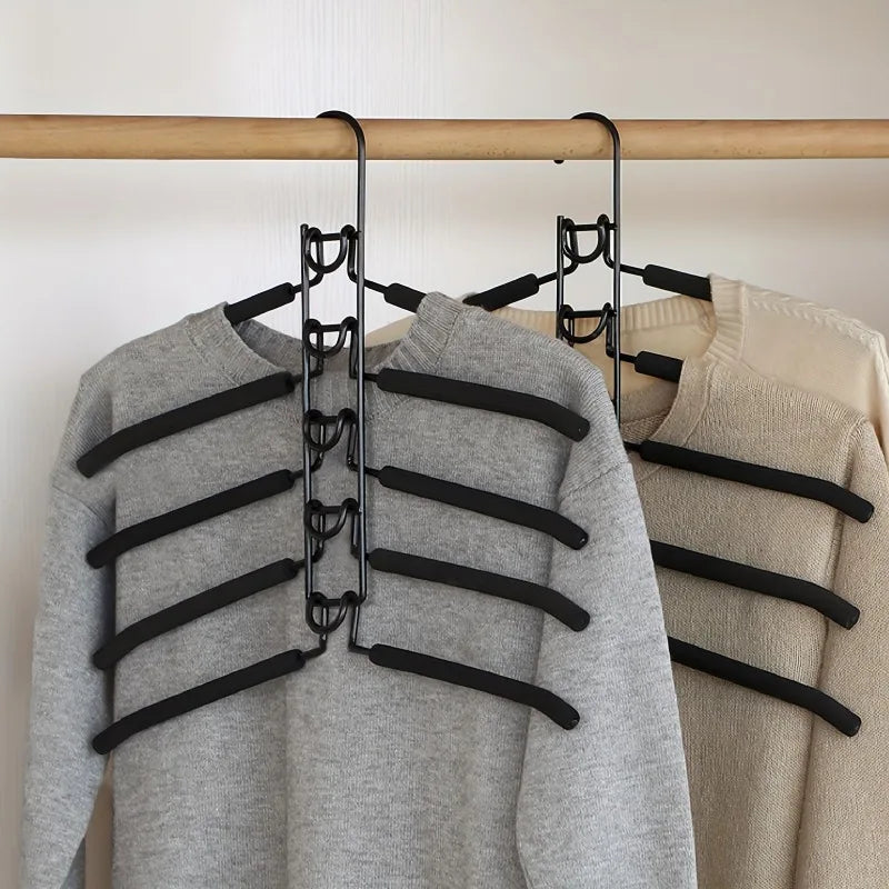 Multi-Tier Hanging Closet Organizer with Hooks (Set of 5)