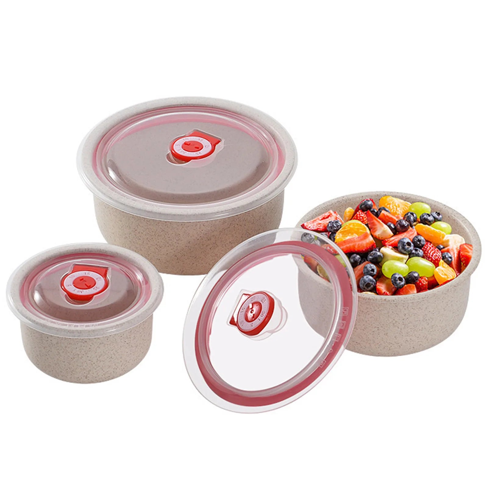 Eco-Friendly Wheat Straw Bento Box Set | 3-Piece Meal Prep Food Storage Containers