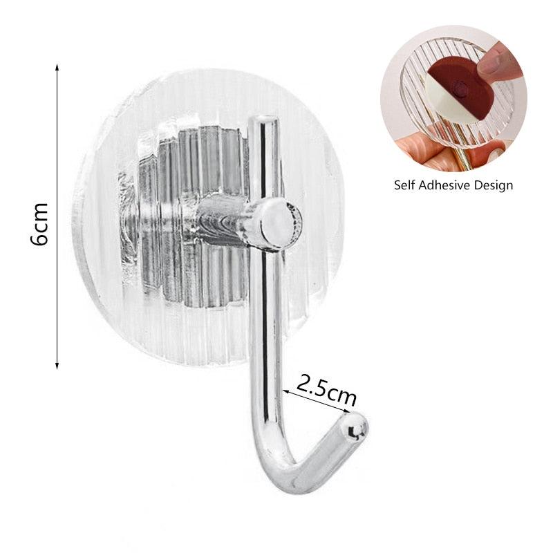 Acrylic Self-Adhesive Wall Hooks – No-Drill Coat, Towel & Key Hanger