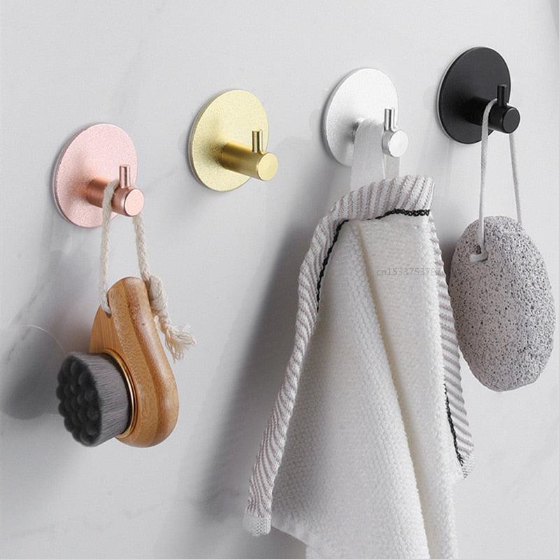 Aluminum Alloy Adhesive Wall Hooks – No-Drill Robe, Coat & Key Hanger