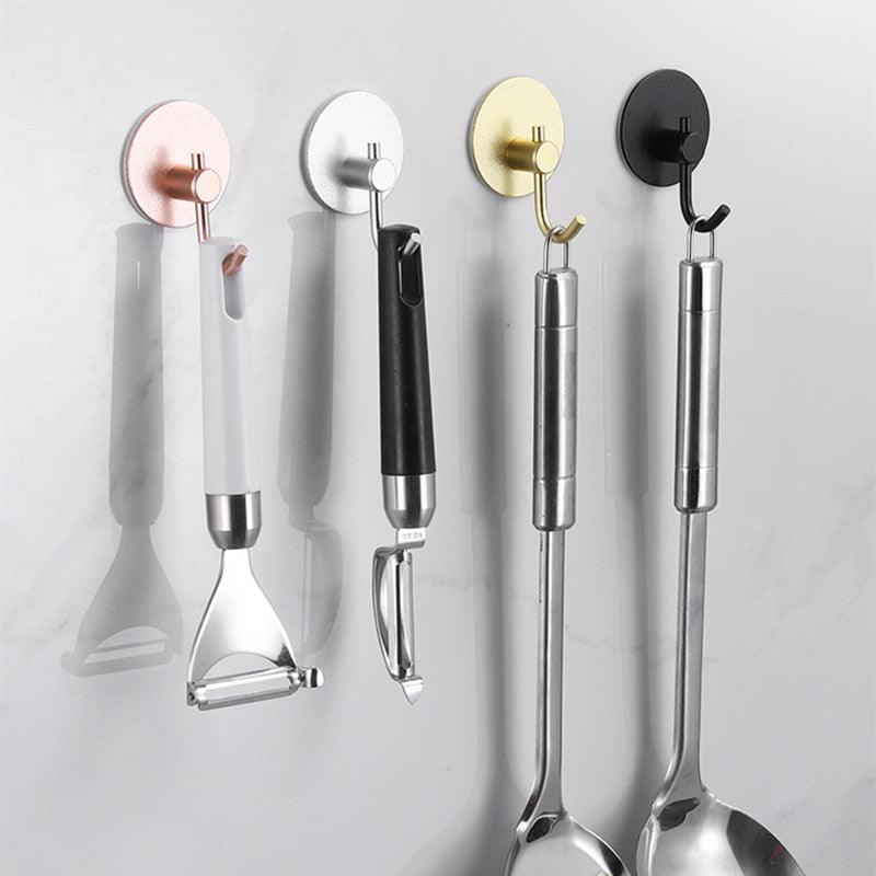 Aluminum Alloy Adhesive Wall Hooks – No-Drill Robe, Coat & Key Hanger