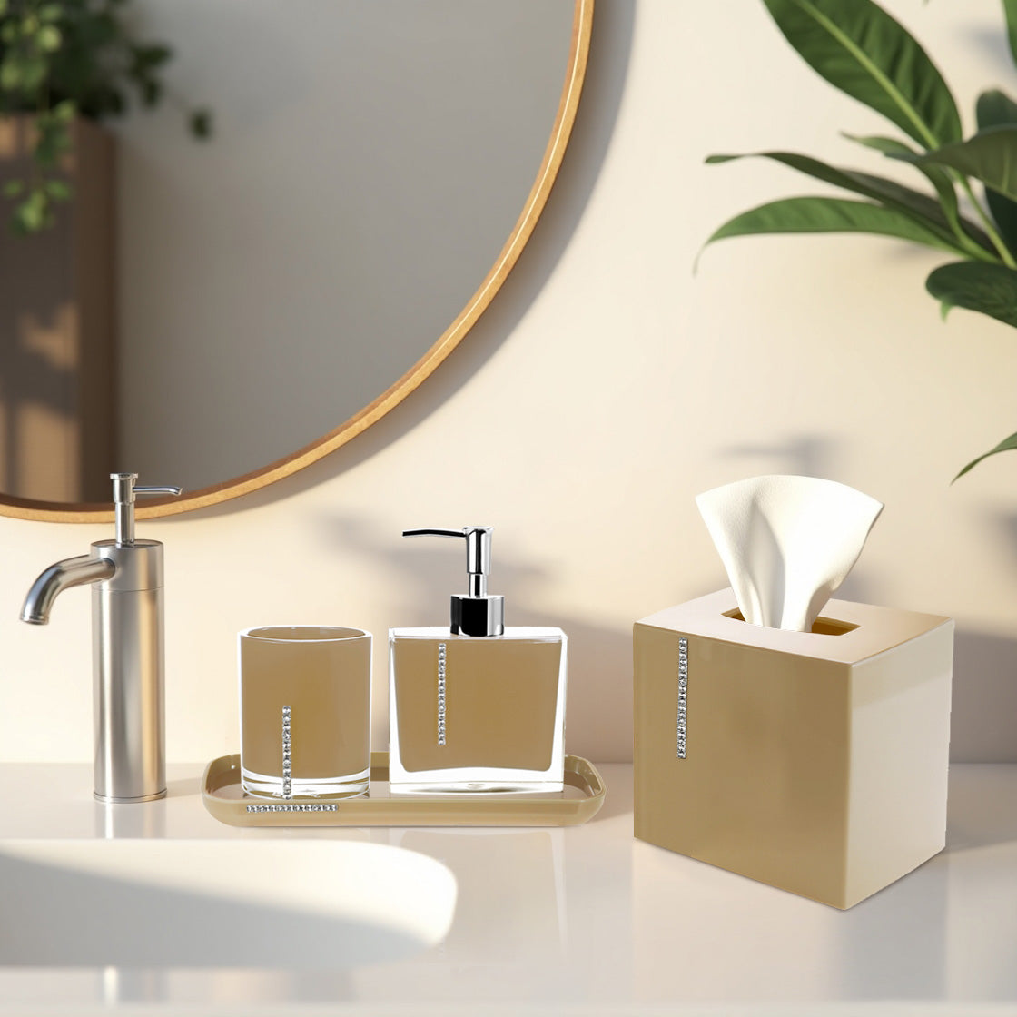 The McClary Collection – Elegant Modern Bathroom Décor Accessories Set of 4