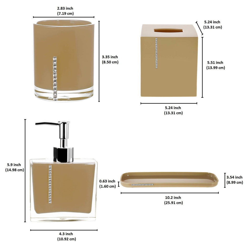 The McClary Collection – Elegant Modern Bathroom Décor Accessories Set of 4