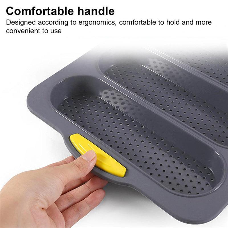 4-Grid Silicone Baguette & Bread Loaf Pan – Non-Stick Baking Mold
