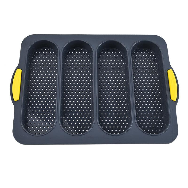 4-Grid Silicone Baguette & Bread Loaf Pan – Non-Stick Baking Mold