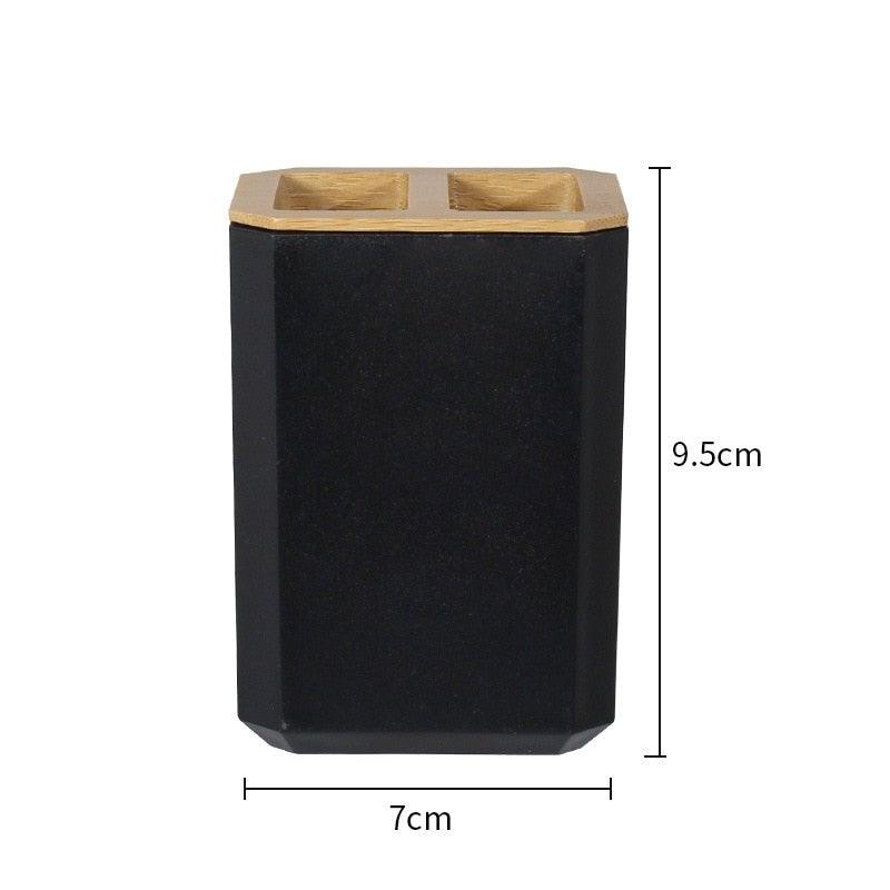 Bamboo Bathroom Accessories Set – Soap Dispenser, Toothbrush Holder & More