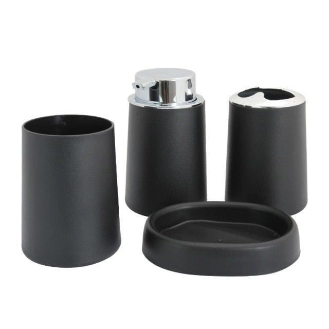 Bamboo Bathroom Accessories Set – Soap Dispenser, Toothbrush Holder & More