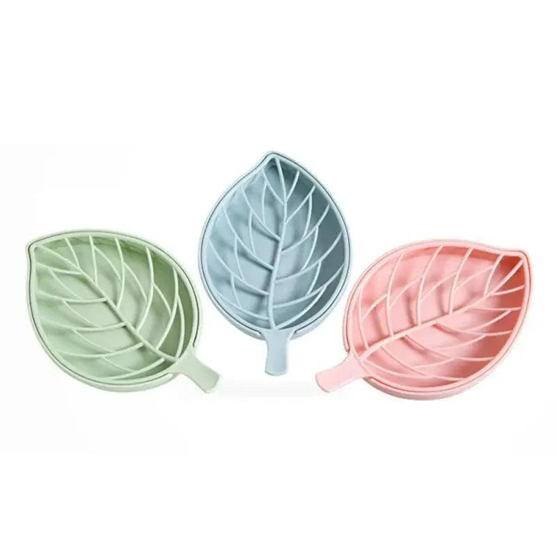 Leaf-Shaped Soap Dish with Draining Tray – Double Layer Holder