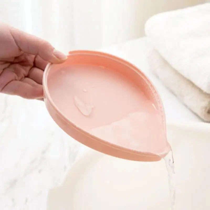 Leaf-Shaped Soap Dish with Draining Tray – Double Layer Holder