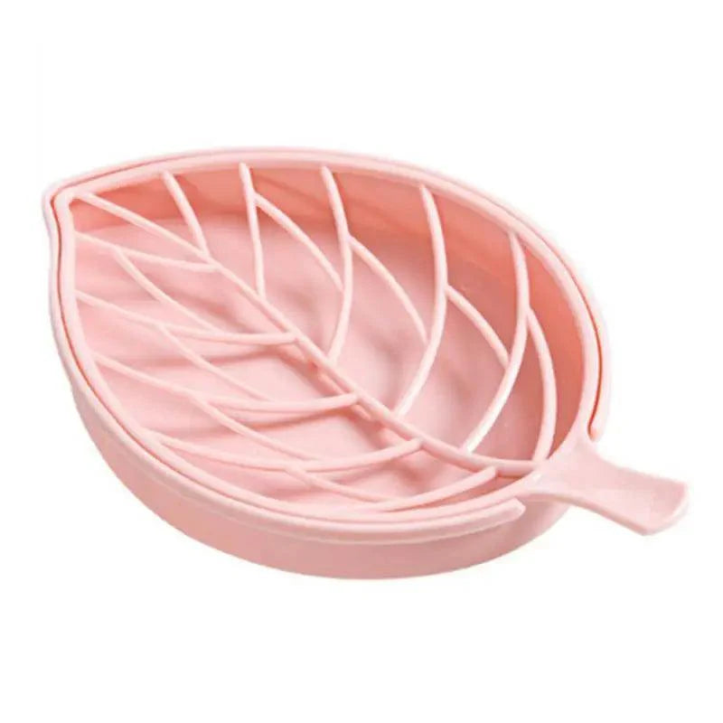 Leaf-Shaped Soap Dish with Draining Tray – Double Layer Holder