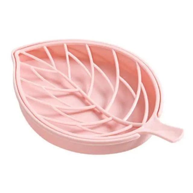 Leaf-Shaped Soap Dish with Draining Tray – Double Layer Holder