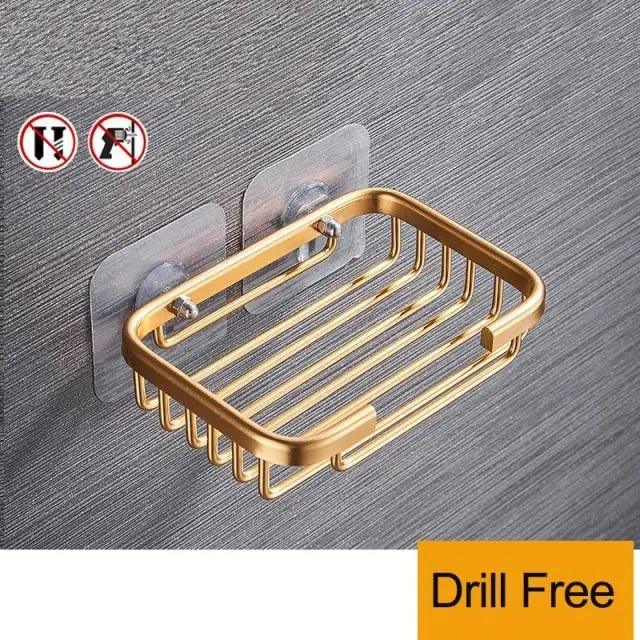 Wall-Mounted Stainless Steel Soap Dish Holder – No-Drill Adhesive