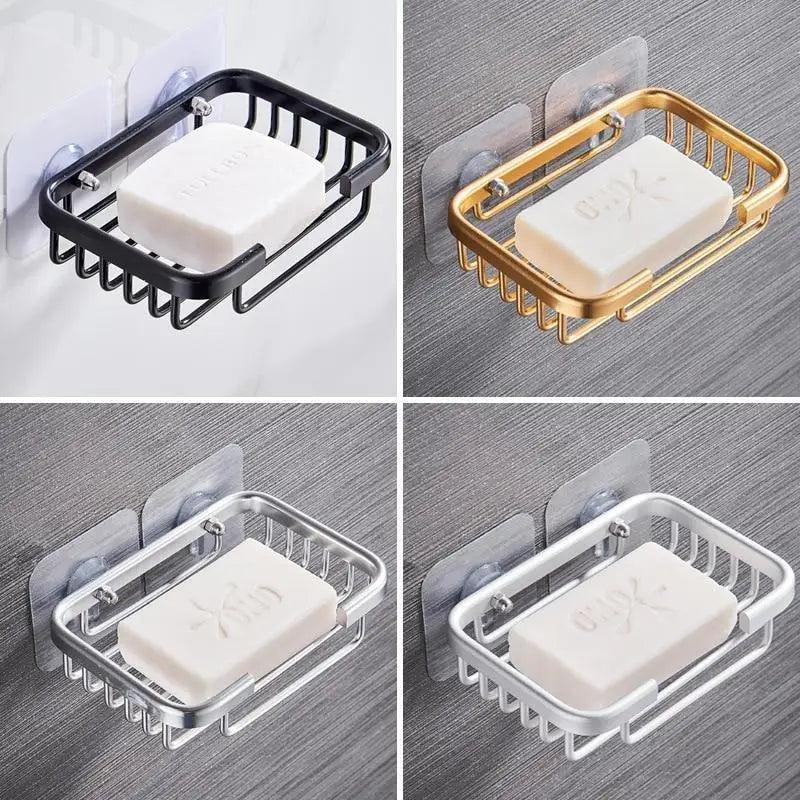 Wall-Mounted Stainless Steel Soap Dish Holder – No-Drill Adhesive
