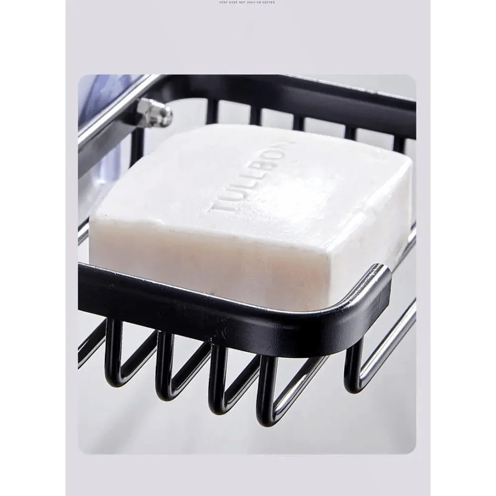 Wall-Mounted Stainless Steel Soap Dish Holder – No-Drill Adhesive