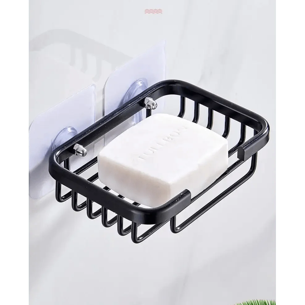 Wall-Mounted Stainless Steel Soap Dish Holder – No-Drill Adhesive