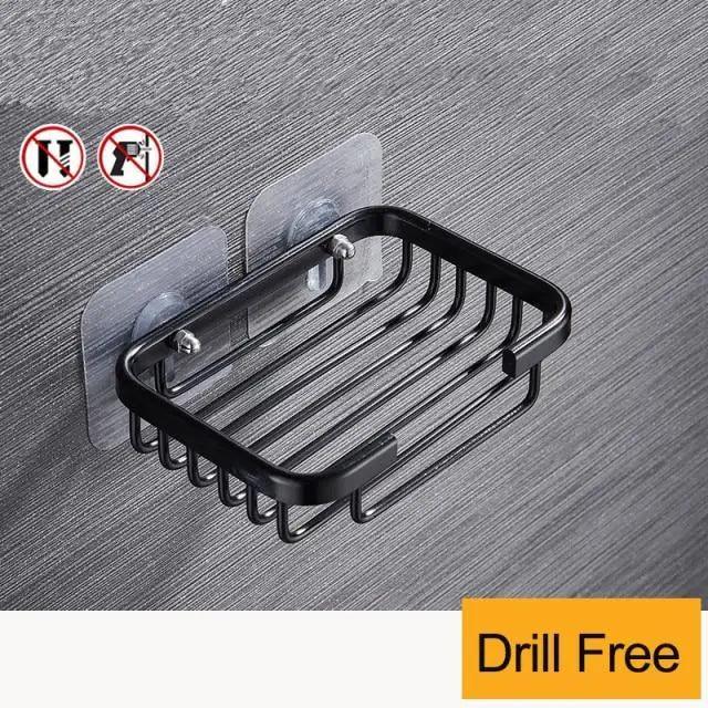 Wall-Mounted Stainless Steel Soap Dish Holder – No-Drill Adhesive