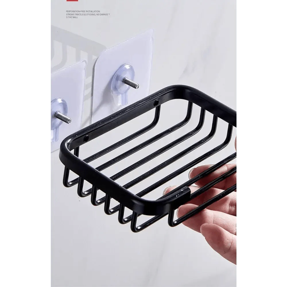 Wall-Mounted Stainless Steel Soap Dish Holder – No-Drill Adhesive