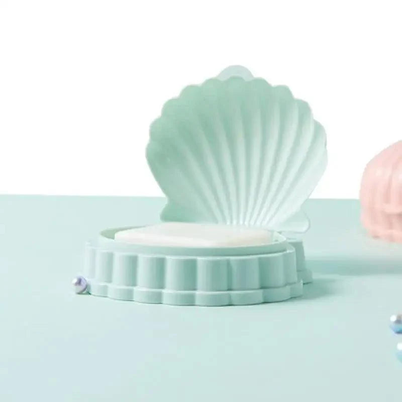Seashell Soap Dish with Drainer | Decorative Soap Holder for Home & Travel (3 Colors)