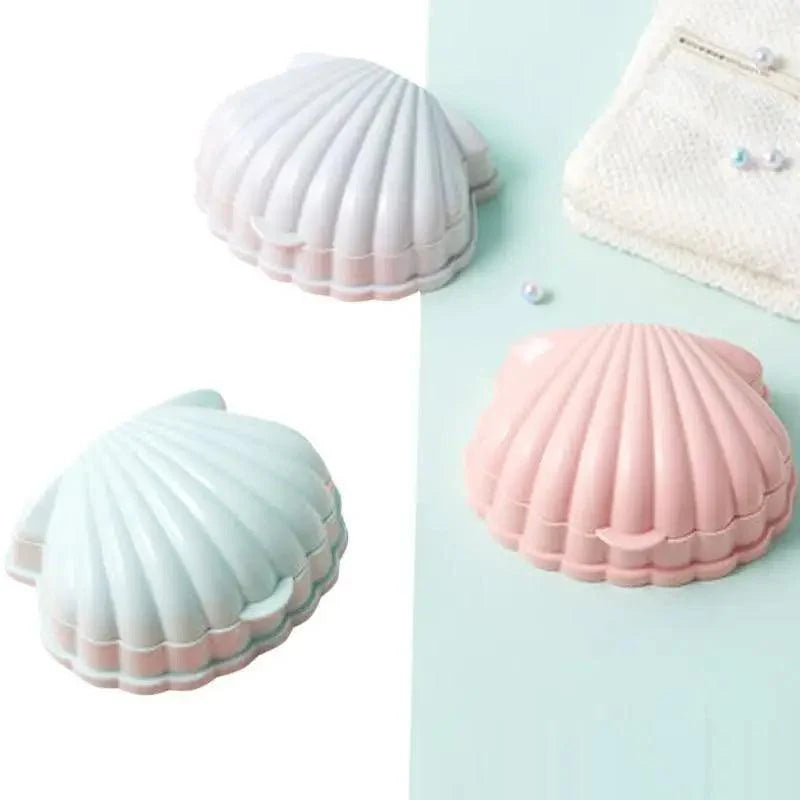 Seashell Soap Dish with Drainer | Decorative Soap Holder for Home & Travel (3 Colors)