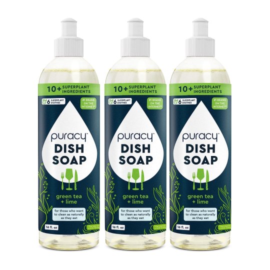 Puracy Natural Dish Soap | Plant-Based, Concentrated Formula — 5 Scents