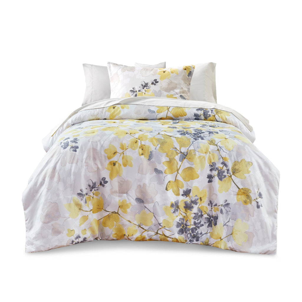 Comforter Set with Bed Sheets Yellow Queen