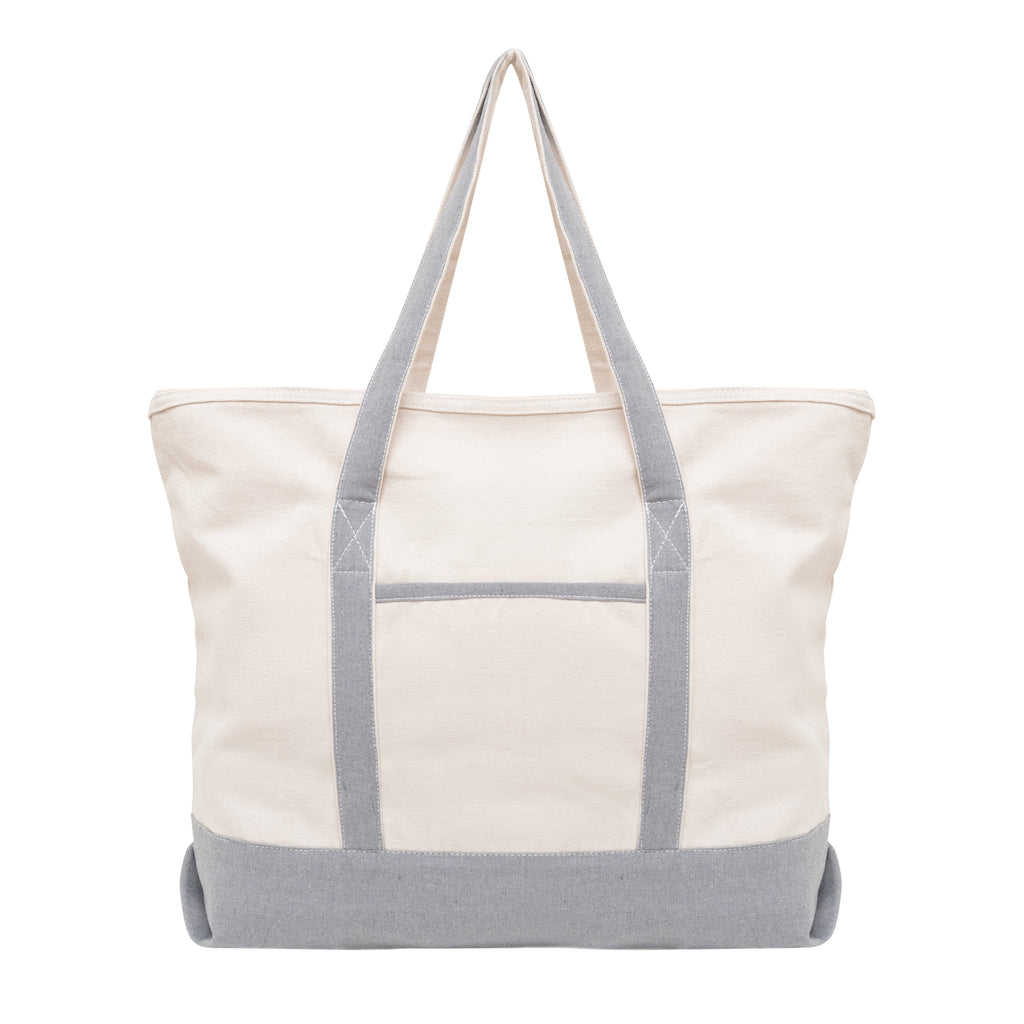 Extra Large Canvas Tote Bag with Zipper | 100% Organic Cotton — 5 Colors