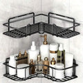 Corner Shower Caddy | Wall-Mounted, No-Drill Triangle Rack — Black or White
