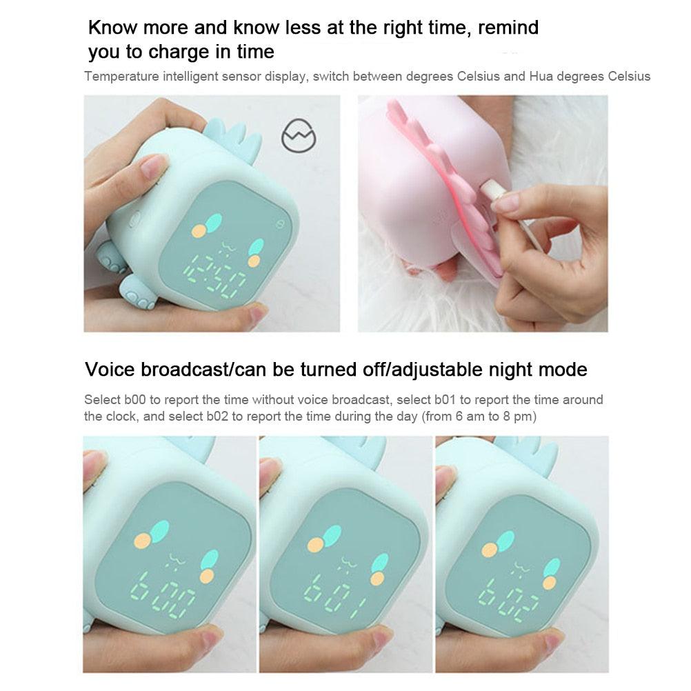 Dinosaur Kids Alarm Clock – Digital Night Light & Sleep Trainer for Children