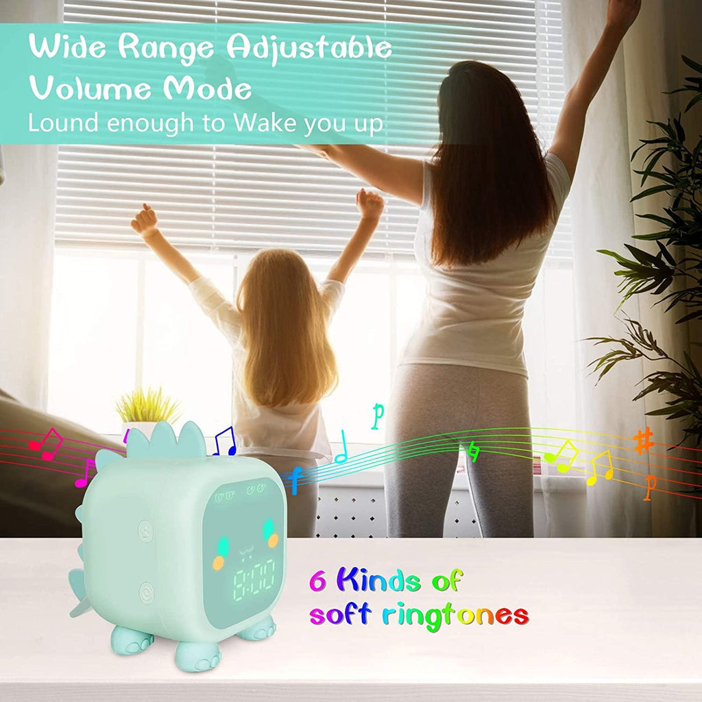 Dinosaur Kids Alarm Clock – Digital Night Light & Sleep Trainer for Children