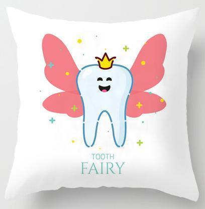 Tooth Fairy Pillow Cover for Kids – Velvet Cushion Cover with Hidden Tooth Pocket