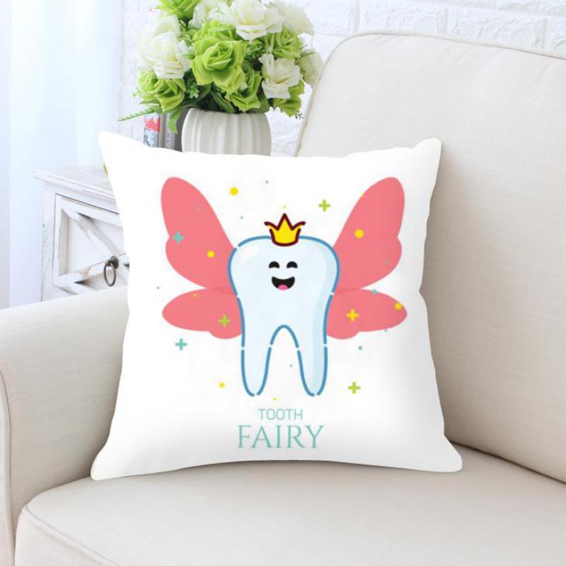 Tooth Fairy Pillow Cover for Kids – Velvet Cushion Cover with Hidden Tooth Pocket
