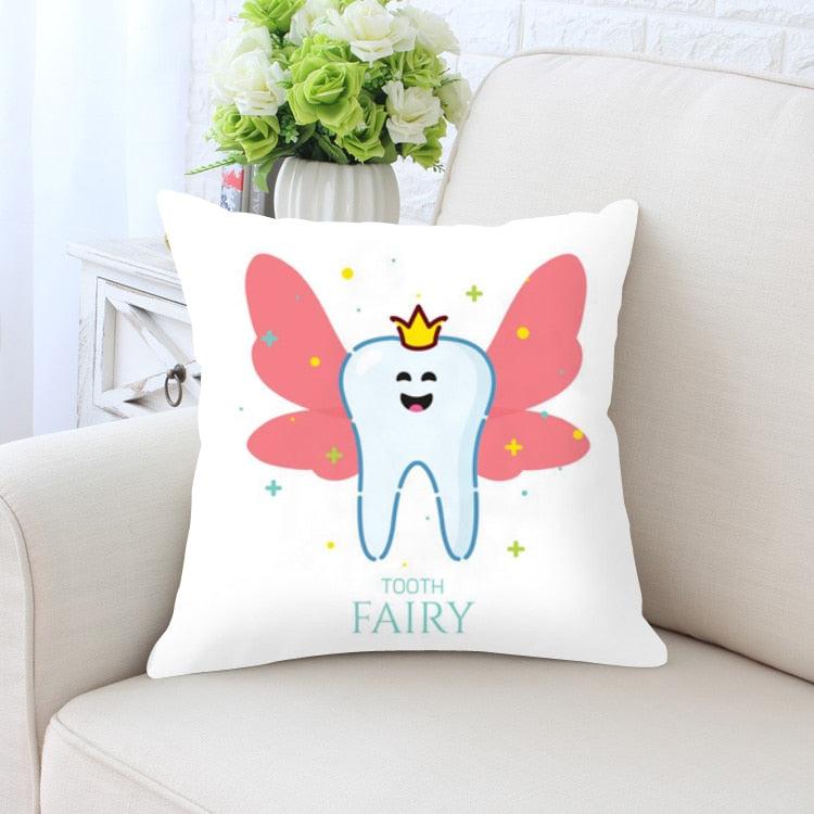 Tooth Fairy Pillow Cover for Kids – Velvet Cushion Cover with Hidden Tooth Pocket