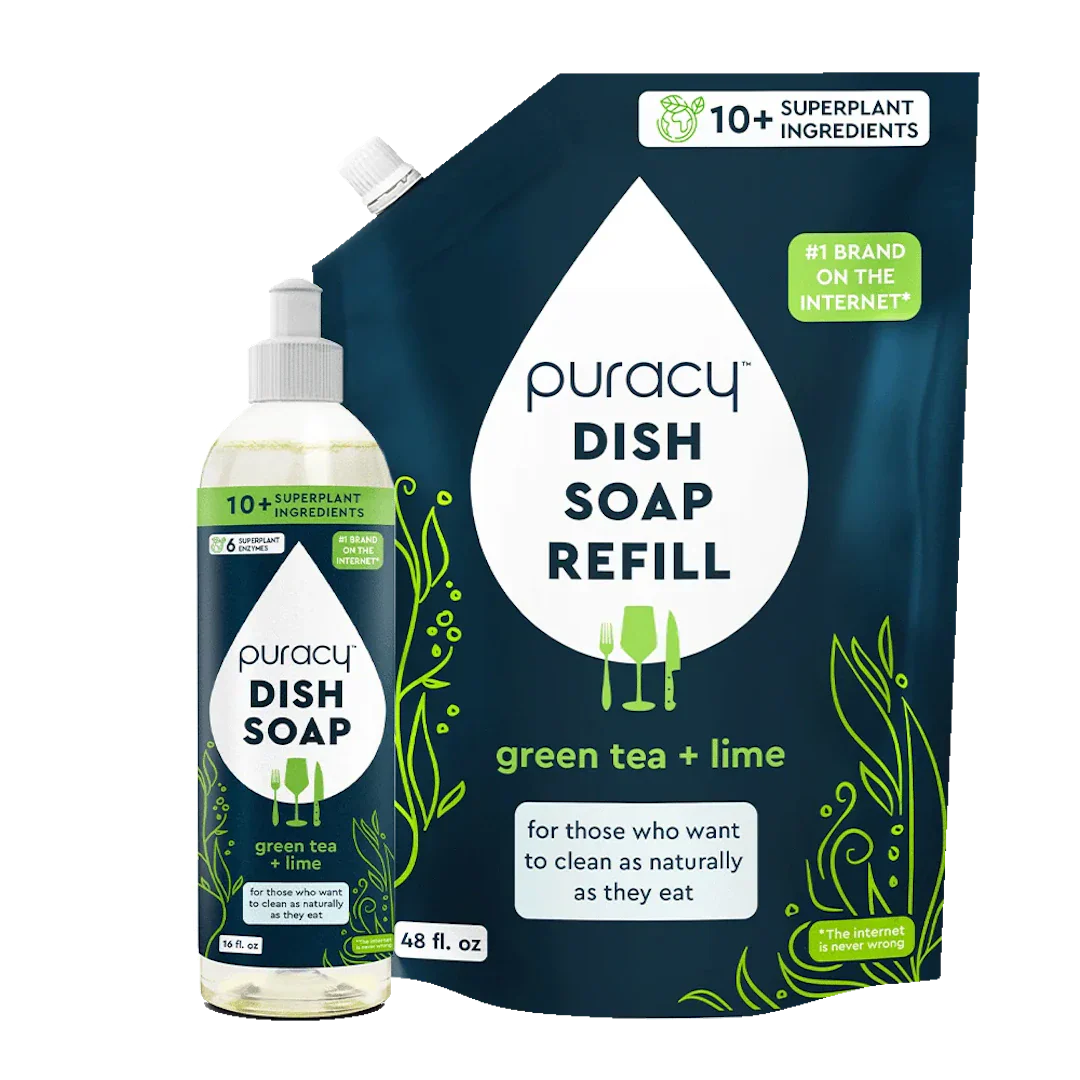 Puracy Natural Dish Soap | Plant-Based, Concentrated Formula — 5 Scents