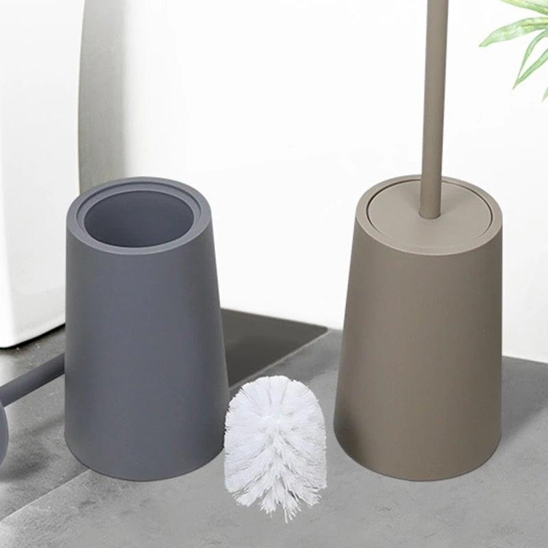 Nordic Ceramic Toilet Brush Set – Ergonomic Long Handle with Holder