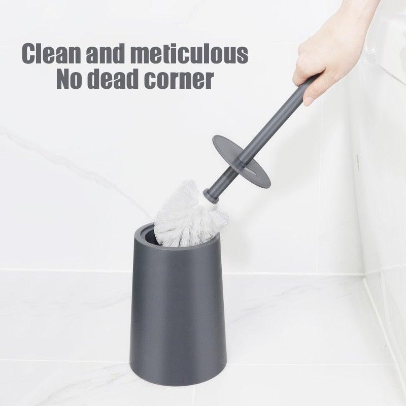 Nordic Ceramic Toilet Brush Set – Ergonomic Long Handle with Holder