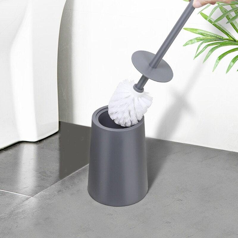 Nordic Ceramic Toilet Brush Set – Ergonomic Long Handle with Holder