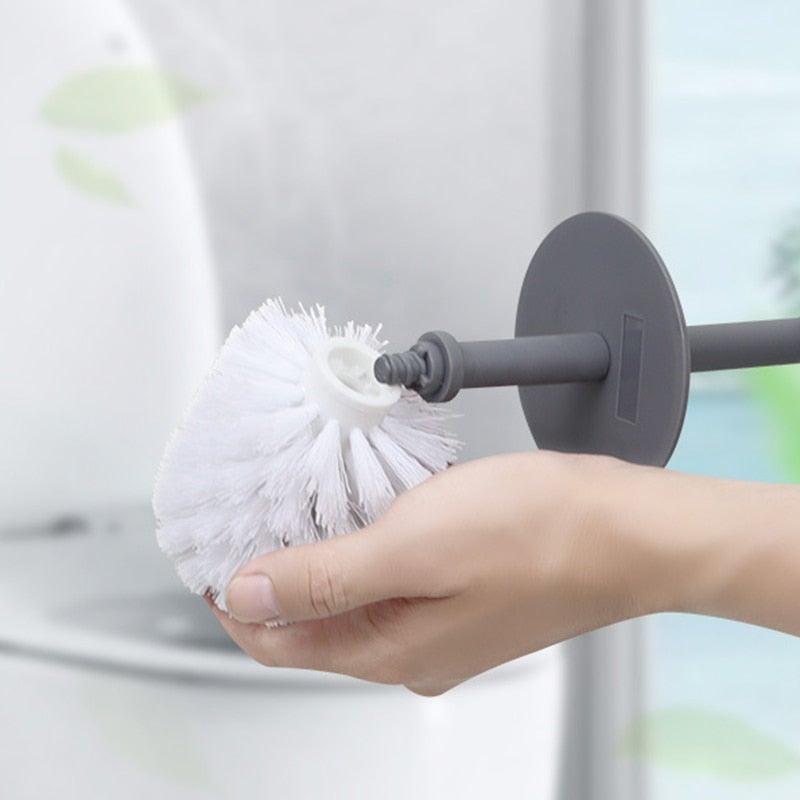 Nordic Ceramic Toilet Brush Set – Ergonomic Long Handle with Holder