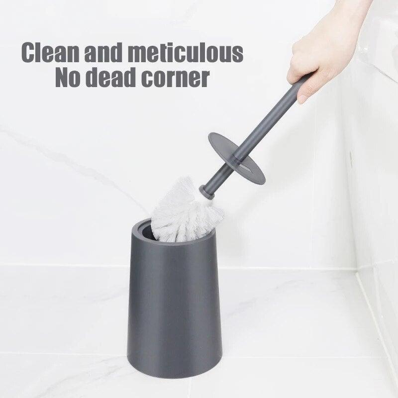 Nordic Ceramic Toilet Brush Set – Ergonomic Long Handle with Holder