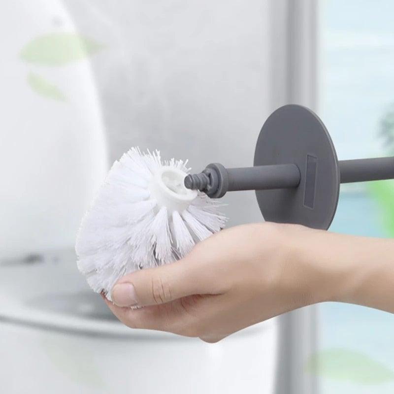 Nordic Ceramic Toilet Brush Set – Ergonomic Long Handle with Holder
