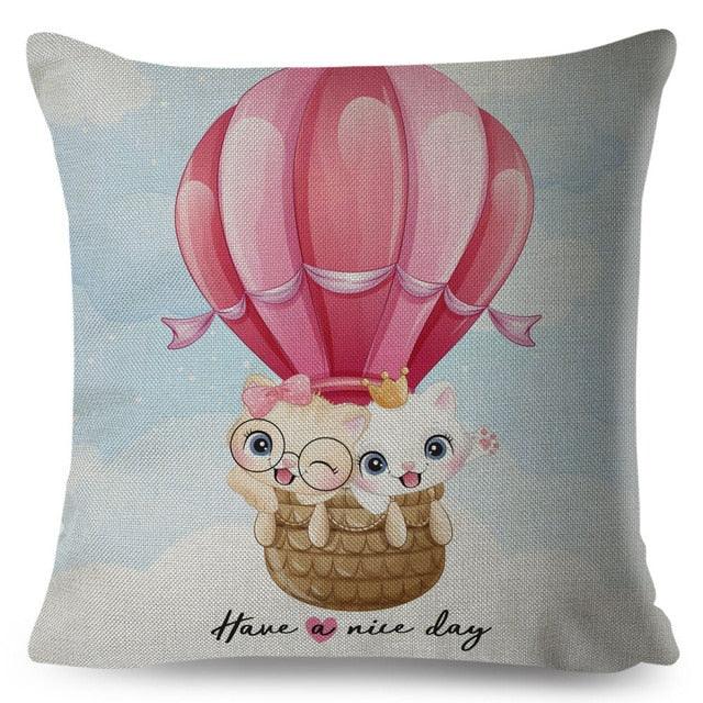 Cartoon Dinosaur Kids Pillow Cover – Cute Animal Cushion Case for Kids Room